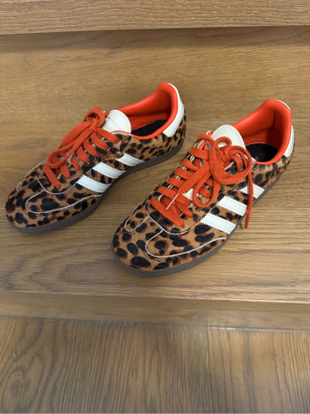 Adidas Leopard-Print Sneakers with Orange Laces - Picture 2 of 7
